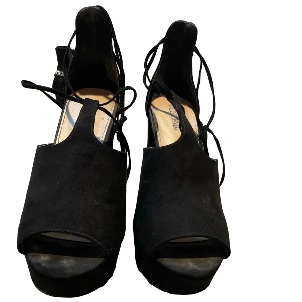 Justfab MARLENA Platform HEELED Black SANDAL Woman’s 10